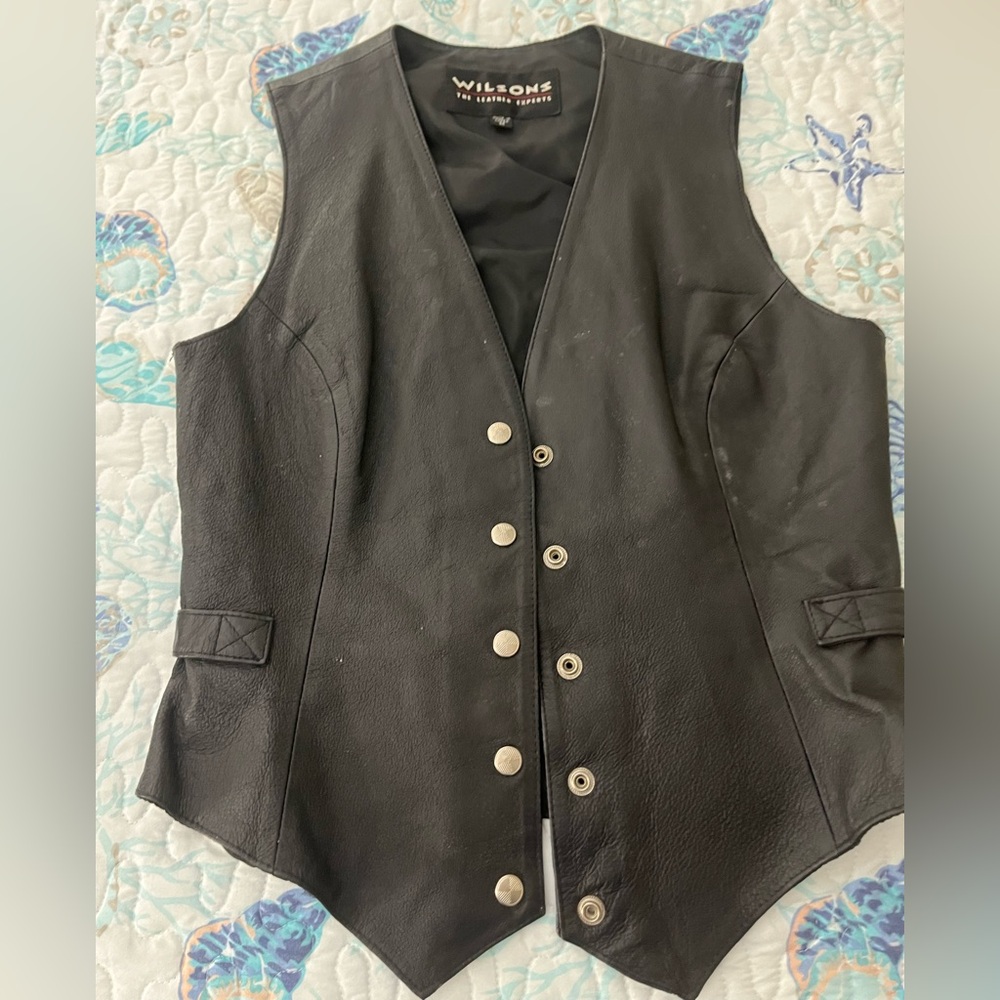 Wilson Women's Black Leather Vest Size M